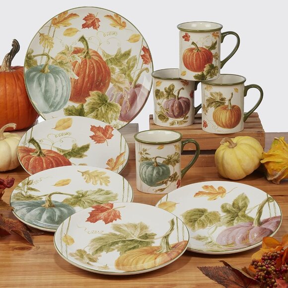 Autumn Harvest 9" Salad/Dessert Plates, Multicolor, Medium, Set of 4 - Picture 7 of 10
